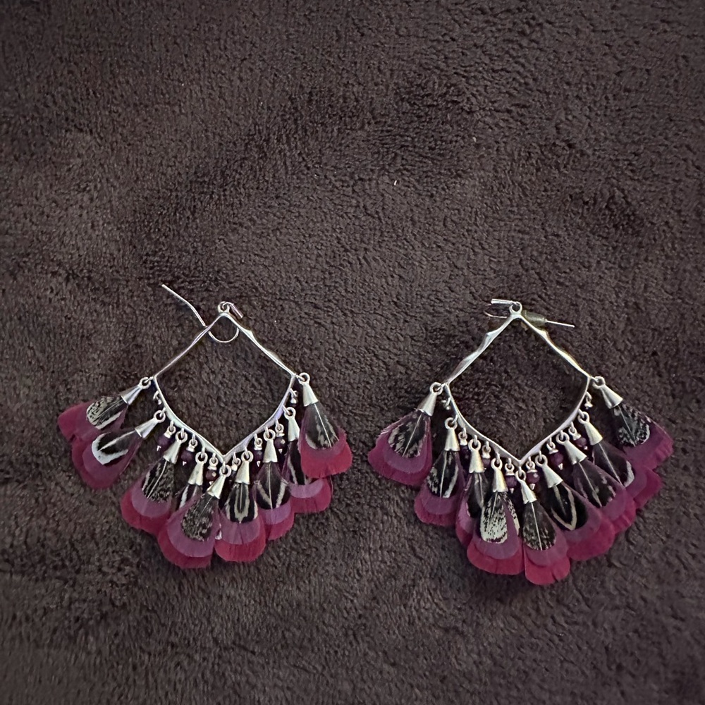 Elegant Purple and gold Dangle Earrings